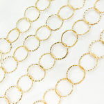 Load image into Gallery viewer, 14K Gold Filled Hammered Round Link Chain