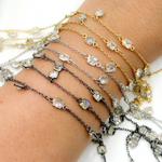 Load image into Gallery viewer, Cubic Zirconia Square Shape Dangle & Connected Wire Chain