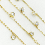 Load image into Gallery viewer, Cubic Zirconia Round 4mm Shape Dangle Chain