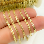 Load image into Gallery viewer, Gold Plated 925 Sterling Silver Flat Marina Chain.