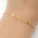 Load image into Gallery viewer, 14K Solid Yellow Gold Wheat Bracelet