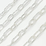 Load image into Gallery viewer, Sterling Silver Paperclip Smooth & Diamond Cut Link Chain