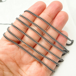 Load image into Gallery viewer, Oxidized Sterling Silver Curb Chain