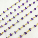 Load image into Gallery viewer, Amethyst Gold Plated 925 Sterling Silver Wire Chain