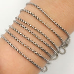 Load image into Gallery viewer, Oxidized Sterling Silver Round Box Chain