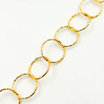 Load image into Gallery viewer, Gold Plated Sterling Silver Hammered Round Link Chain