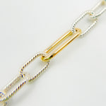 Load image into Gallery viewer, V307TT. Gold Filled and Silver Mixed Link Chain – Smooth Long Links and Twisted Short Links