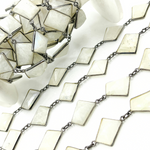 Load image into Gallery viewer, White Moonstone Fancy Shape Bezel Chain.