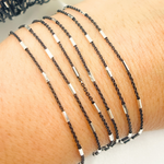 Load image into Gallery viewer, Oxidized 925 Sterling Silver Satellite Tube Chain