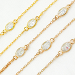 Load image into Gallery viewer, Cubic Zirconia Oval Shape Connector With Chain