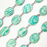 Load image into Gallery viewer, Amazonite Oval Shape Oxidized Wire Chain.