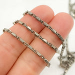 Load image into Gallery viewer, Oxidized 925 Sterling Silver Bar Link Chain