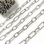 Load image into Gallery viewer, Oxidized Sterling Silver Paperclip Smooth & Diamond Cut Link Chain