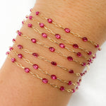 Load image into Gallery viewer, Gold Filled Wine Color Enamel Chain