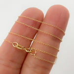 Load image into Gallery viewer, 020R01LGJ138. 14K Solid Gold Cable 16 Inch Chain with Extender