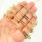Load image into Gallery viewer, Gold Plated 925 Sterling Silver Flat Hammered Paperclip Chain