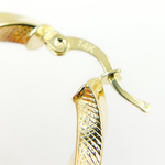 Load image into Gallery viewer, GER120. 14K Solid Gold Twisted Textured Hollow Hoop Earrings 26mm – Lightweight Hoops