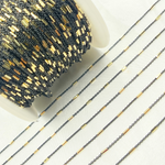 Load image into Gallery viewer, Sterling Silver Satellite Gold Plated and Black Rhodium Two Tone Bar Chain