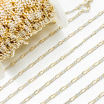 Load image into Gallery viewer, XM/3831C. 14K Gold Filled & Sterling Silver Figaro Link Chain – Long Gold, Short Silver Pattern