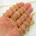 Load image into Gallery viewer, V149GPM. Gold Plated Matt 925 Sterling Silver Flat Long & Short Link Chain