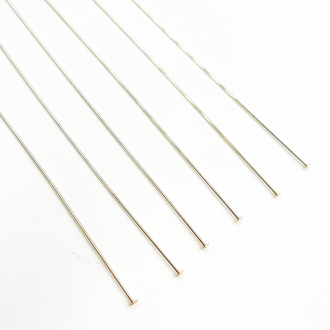 Gauge Sterling Silver Flat 3 Inch Headpin