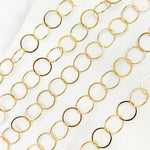 Load image into Gallery viewer, 14K Gold Filled Flat Round Link Chain
