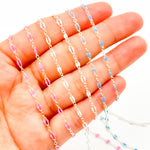 Load image into Gallery viewer, 70/1003FSS. 925 Sterling Silver Enamel Flat Marina Chain
