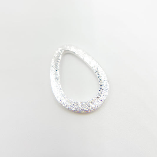 10MM White Sterling Silver Brushed Drop Connector