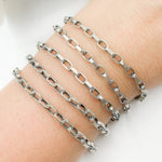 Load image into Gallery viewer, Oxidized Sterling Silver Flat Box Chain