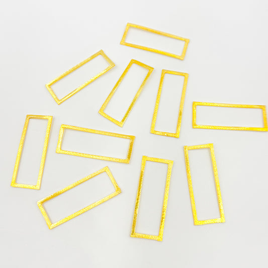Gold-plated Sterling Silver Brushed Rectangle Connector