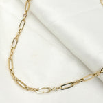 Load image into Gallery viewer, 14K Solid Hollow Gold Flat Long & Short Oval Link Chain