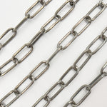 Load image into Gallery viewer, Oxidized Sterling Silver Textured Paperclip Chain