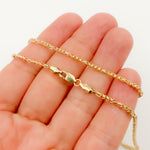Load image into Gallery viewer, 14K Solid Gold Round Figaro Link Chain