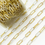 Load image into Gallery viewer, V9GS. Gold Plated and Sterling Silver Diamond Cut Paper Clip Chain