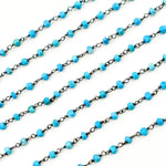Load image into Gallery viewer, Turquoise Black Rhodium 925 Sterling Silver Wire Chain
