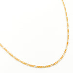 Load image into Gallery viewer, 14K Solid Gold Round Figaro Link Chain