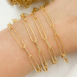 Load image into Gallery viewer, Gold Plated 925 Sterling Silver Smooth Paperclip Link Chain.