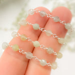 Load image into Gallery viewer, Coated Aquamarine Sterling Silver Wire Chain