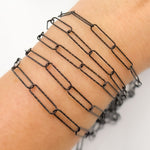 Load image into Gallery viewer, Y79DCBR. Black Rhodium Sterling Silver Diamond Cut Paperclip Chain