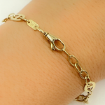 Load image into Gallery viewer, 14K Solid Yellow Gold Flat Marina Link Bracelet