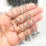 Load image into Gallery viewer, Labradorite Cone Shape Oxidized Wire Chain.