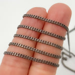 Load image into Gallery viewer, Oxidized Sterling Silver Flat Curb Chain