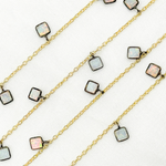 Load image into Gallery viewer, Created White Opal Square Shape Dangle Wire Chain