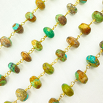 Load image into Gallery viewer, TRQ21. Copper Turquoise Gold Plated Wire Chain