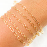 Load image into Gallery viewer, 14K Yellow Gold Filled Flat Diamond and Round Link Chain