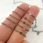 Load image into Gallery viewer, Blue Black Rhodium Sterling Silver Flat Marina Chain