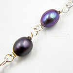 Load image into Gallery viewer, Peacock Pearl Oval Shape Sterling Silver Wire Chain