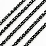 Load image into Gallery viewer, Black Rhodium Matt Sterling Silver Smooth Curb Chain