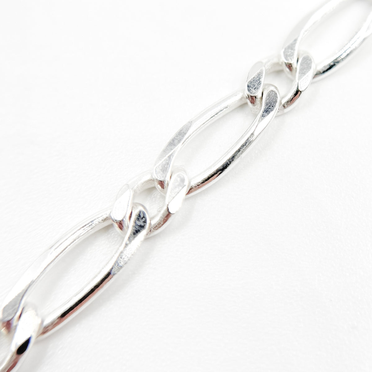 Sterling Silver Figaro Diamond Cut Necklace