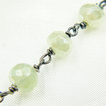 Load image into Gallery viewer, Coated Prehnite Gemstone Oxidized Wire Chain
